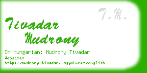 tivadar mudrony business card